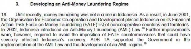 poin 18 Developing an Anti-Money Laundering Regime